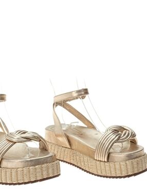 Alexandre Birman Gold Vicky Ankle Strap Platform Sandals